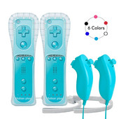 Controler 2 în 1 pentru Nintendo Wii U Built-in Motion Plus Mando Nunchuck Telecomandă Gamepad Joystick cu carcasă din silicon