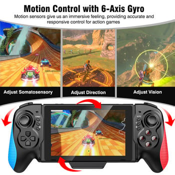 Επαγγελματικό χειριστήριο για Nintendo Switch Gamepad Ενσωματωμένο Γυροσκοπικό Σχεδιασμός 6 αξόνων Χειροκίνητη λαβή διπλού κινητήρα Δόνηση για Switch Joy Pad