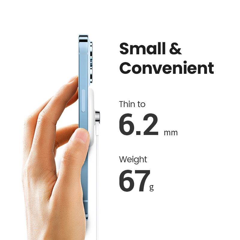 UGREEN Magnetski bežični punjač za iPhone 14 13 Serija telefonski punjač Magnetni indukcijski punjač za iPhone Podloga za bežično punjenje