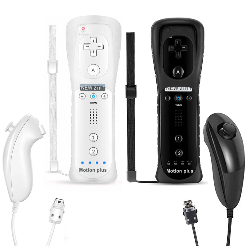 2 viename, skirtas Nintendo Wiimote Built in Motion Plus Inside Remote Gamepad Controller Wii Controller Wii nuotolinio valdymo pultui ir nunchuck