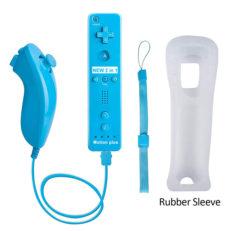 2 viename, skirtas Nintendo Wiimote Built in Motion Plus Inside Remote Gamepad Controller Wii Controller Wii nuotolinio valdymo pultui ir nunchuck