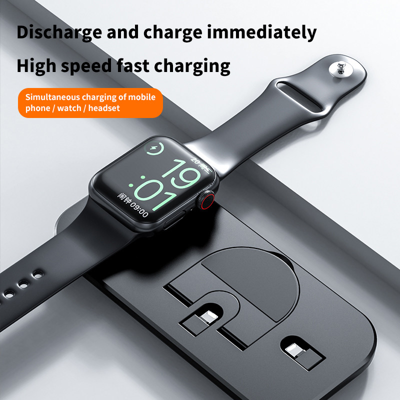 3 az 1-ben gyors töltőállomás 15 W iPhone 13 11 12 X 8Plushoz Apple Watch 7-1 töltőállomás Airpods Pro töltőtartóhoz