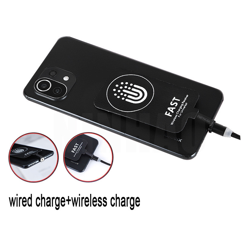 Qi bežični prijemnik za punjenje za tip C/Android telefone, brzi adapter za bežični punjač, magnetski kabel, žično punjenje