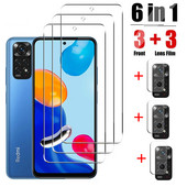 6 in1 kameras objektīva rūdīts stikls priekš Xiaomi Redmi note 11s 11 4G globālā ekrāna aizsargplēve uz Redmi note 11 Pro stikla