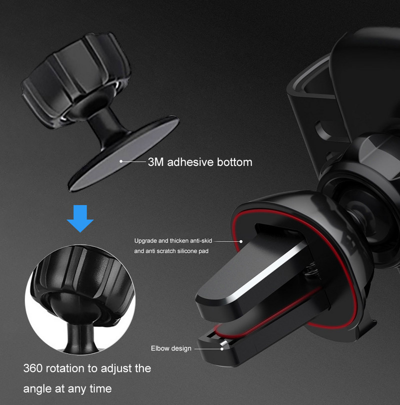 30 W gravitacinis indukcinis automobilinis belaidis įkroviklis skirtas iPhone 14 13 12 11 8 Pro Max Samsung S22 S21 greito įkrovimo oro ventiliacijos telefono laikiklis