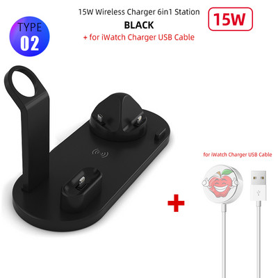 Suport pentru încărcător fără fir Stație tip C Suport de încărcare rapidă pentru iPhone 14 13 12 Samsung Xiaomi Încărcătoare de birou pentru iWatch Airpods