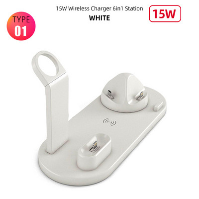 Suport pentru încărcător fără fir Stație tip C Suport de încărcare rapidă pentru iPhone 14 13 12 Samsung Xiaomi Încărcătoare de birou pentru iWatch Airpods