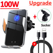 100W bežični punjač za automobil, magnetski auto držač za telefon za iPhone 14 13 12 X Samsung infracrveno indukcijsko brzo punjenje