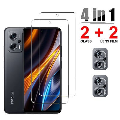 6in1 aizsargājošs rūdīts stikls priekš Xiaomi Poco X4 GT F4 X3 GT ekrāna aizsargs kameras objektīva plēve uz Poco X4 GT 5G stikla