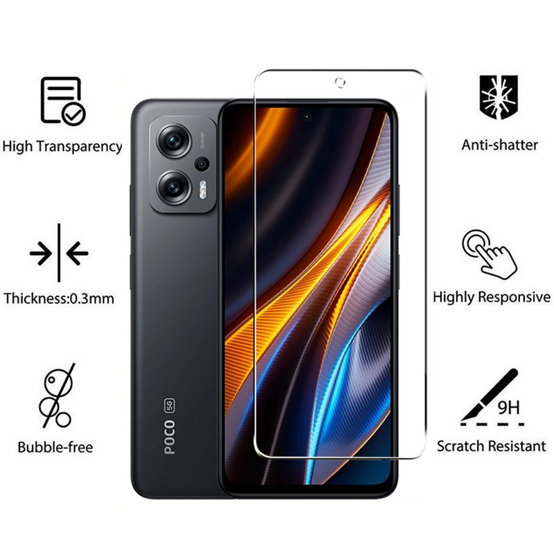 6in1 apsauginis grūdintas stiklas, skirtas Xiaomi Poco X4 GT F4 X3 GT ekrano apsaugai, fotoaparato objektyvo plėvelei ant Poco X4 GT 5G stiklo