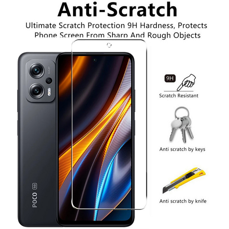 6in1 apsauginis grūdintas stiklas, skirtas Xiaomi Poco X4 GT F4 X3 GT ekrano apsaugai, fotoaparato objektyvo plėvelei ant Poco X4 GT 5G stiklo