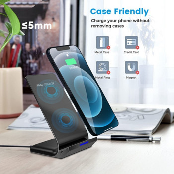 Βάση ασύρματης φόρτισης 40 W Fast Charging Dock Station για iPhone 13 12 11 Pro X XS Max XR Samsung S20 S10 Xiaomi Phone Support