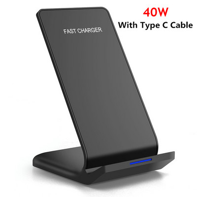 Βάση ασύρματης φόρτισης 40 W Fast Charging Dock Station για iPhone 13 12 11 Pro X XS Max XR Samsung S20 S10 Xiaomi Phone Support