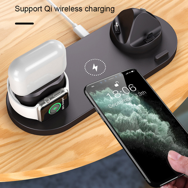 2023 Bežični punjač za iPhone 14 13 12 Brzi punjač za iphone Fast Charging Pad Huawei Charging Dock Station 6 u 1
