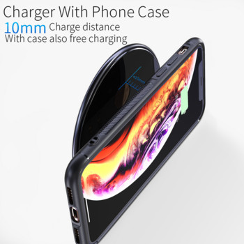 Essager 10W Qi ασύρματος φορτιστής για iPhone 11 Pro Xs Max XR X Samsung S10 S9 S20 Xiaomi Huawei Glass Fast Wireless Charging Pad