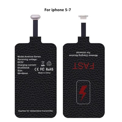 10 W „Qi“ belaidžio įkrovimo imtuvas, skirtas „Samsung Huawei Xiaomi Iphone5-7 Universal Micro USB Type C“ greito belaidžio įkroviklio adapteriui