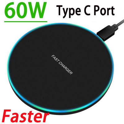 60W bežični punjač za iPhone 13 12 11 XR Dock za brzo bežično punjenje za Samsung Xiaomi Huawei telefon Podloga za bežični punjač