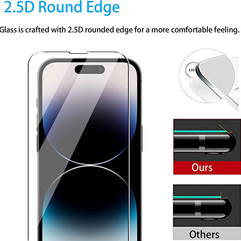 Priekinė galinė ekrano apsauga, skirta iphone 14 Pro Max 3D fotoaparato objektyvo grūdintas stiklas ant iphone 14 Plus 13 Pro Max apsauginis stiklas