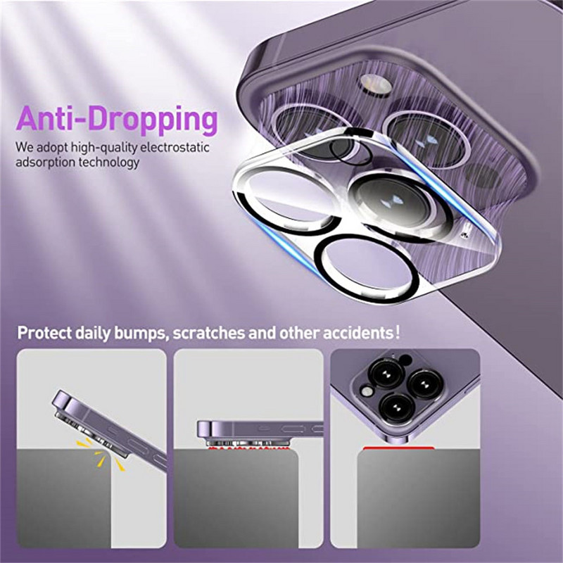 Priekinė galinė ekrano apsauga, skirta iphone 14 Pro Max 3D fotoaparato objektyvo grūdintas stiklas ant iphone 14 Plus 13 Pro Max apsauginis stiklas