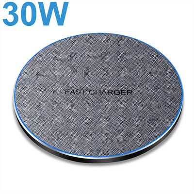 30W bežični punjač za iPhone 14 13 12 11 XS XR X 8 Airpods 3 Pro Type C Indukcijska podloga za brzo punjenje za Samsung S22 S21 S20