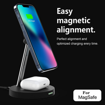 Βάση ασύρματης φόρτισης 3 ΣΕ 1 για Magsafe iPhone 14 13 12 11 Pro Max XS XR 15W Qi Fast Charging Dock για AirPods Pro 2 3 iWatch