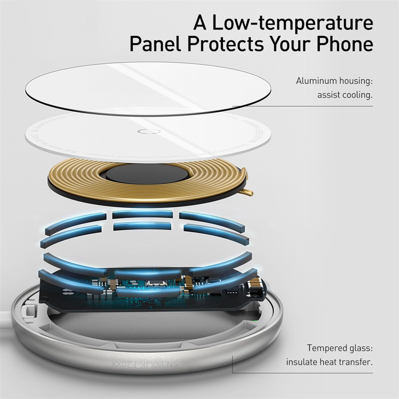 Baseus Mini magnetinis belaidis įkroviklis 15W PD greito įkrovimo padėklas, skirtas iPhone 12 Pro Max Plonas nešiojamas belaidis telefono įkroviklis