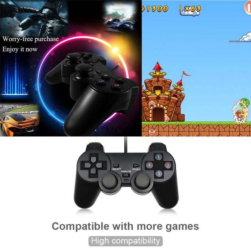 USB laidinis valdiklis Žaidimo Joytic Gamepad Vibracinė vairasvirtė, skirta Playstation, skirta WinXP/Win7/Win8/Win10, skirta asmeniniam kompiuteriui, nešiojamam kompiuteriui
