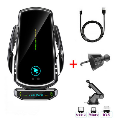 15W automobilinis belaidis įkroviklis skirtas iPhone 13 12 Samsung S20 Note10 infraraudonųjų spindulių automatinis telefono įkrovimo laikiklis universalus su magnetine galvute