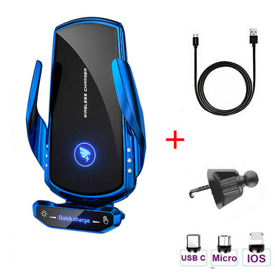 15W automobilinis belaidis įkroviklis skirtas iPhone 13 12 Samsung S20 Note10 infraraudonųjų spindulių automatinis telefono įkrovimo laikiklis universalus su magnetine galvute