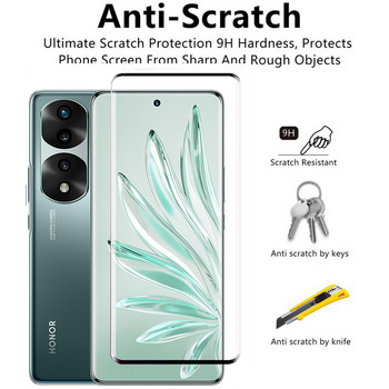 2 σε 1 Tempered Glass For Honor 70 Pro Plus Camera Lens cristal templado Προστατευτικό οθόνης για Honor 70 Pro Plus Protective Glass