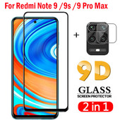 9D kaljeno staklo za Xiaomi Redmi Note 9s 9 Pro Max Zaštita ekrana 2 u 1 folija za objektiv kamere na staklu Redmi Note 9s 9 Pro Max