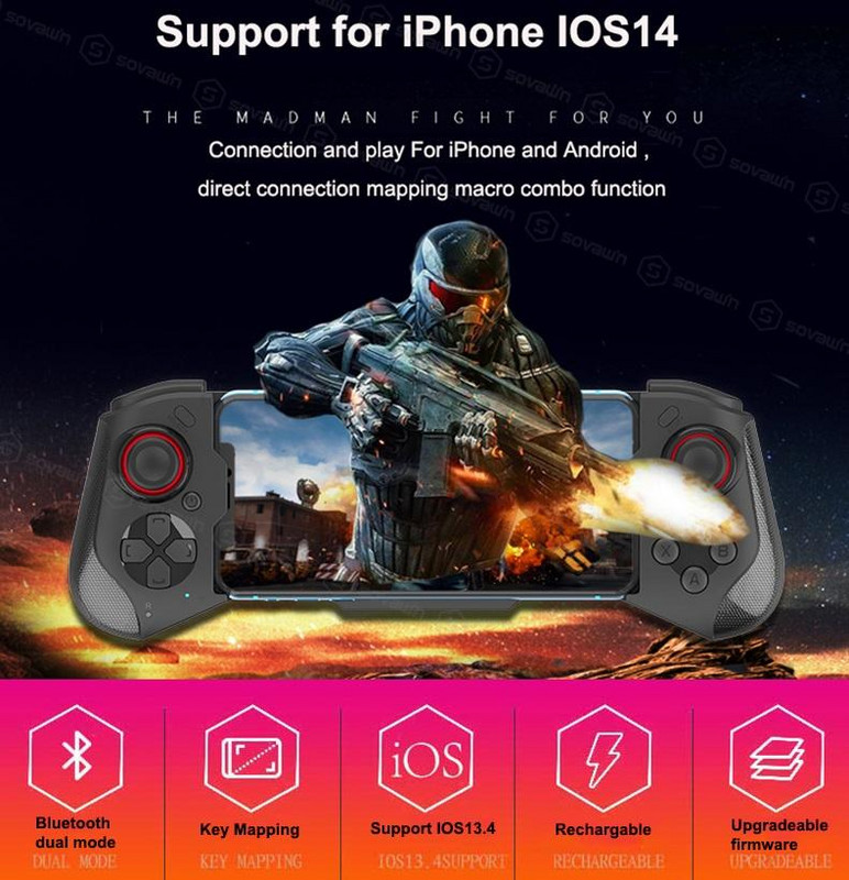 Mocute 060 Gamepad PUBG kontroler za mobitel Android bežični teleskopski joysticks za telefon PC iPhone IOS 13.4