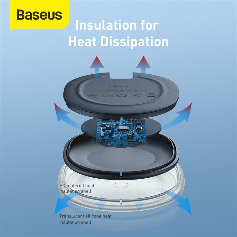 Baseus 15W belaidis įkroviklis greito įkrovimo padas permatomas želė tekstūros nešiojamas telefono įkroviklis skirtas iPhone Samsung Xiaomi Huawei