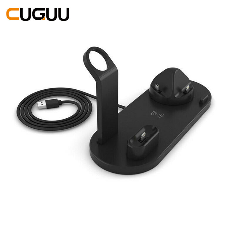 4 viename belaidžio įkroviklio laikiklio stotis Type-C greito įkrovimo stovas, skirtas iPhone 13 Samsung Xiaomi staliniams įkrovikliams laikrodžiams