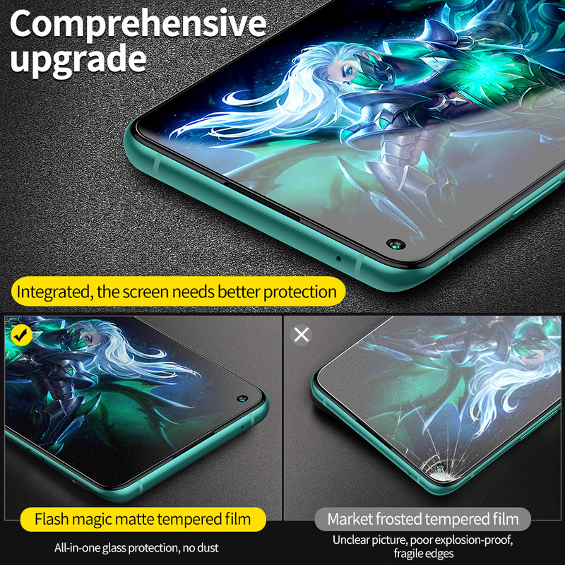 SmartDevil štitnici za zaslon za OnePlus 9 9R 8T 8t, mat film, prozirno kaljeno staklo, film protiv otisaka prstiju Igra