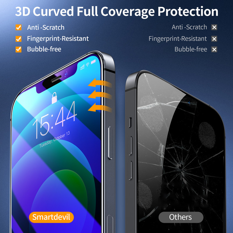 SmartDevil Tempered Glass Screen Protector for iPhone 13 Pro Max Full Cover Glass for iPhone 13 mini Anti Blue Light
