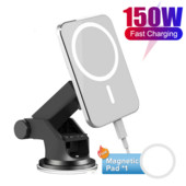 150 W magnetinis automobilinis belaidis įkroviklis Automobilinis oro ventiliacinis automobilio telefono laikiklis, skirtas macsafe iPhone 14 13 12 pro max Greitas automobilio įkrovimas