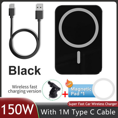 150 W magnetinis automobilinis belaidis įkroviklis Automobilinis oro ventiliacinis automobilio telefono laikiklis, skirtas macsafe iPhone 14 13 12 pro max Greitas automobilio įkrovimas