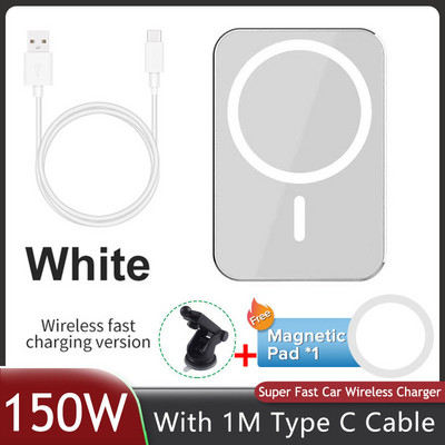 150 W magnetinis automobilinis belaidis įkroviklis Automobilinis oro ventiliacinis automobilio telefono laikiklis, skirtas macsafe iPhone 14 13 12 pro max Greitas automobilio įkrovimas