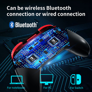 AOLION Безжичен Bluetooth контролер за игри за Nintendo Switch Pro Безжичен контролер с NFC и 3D джойстици GamePad