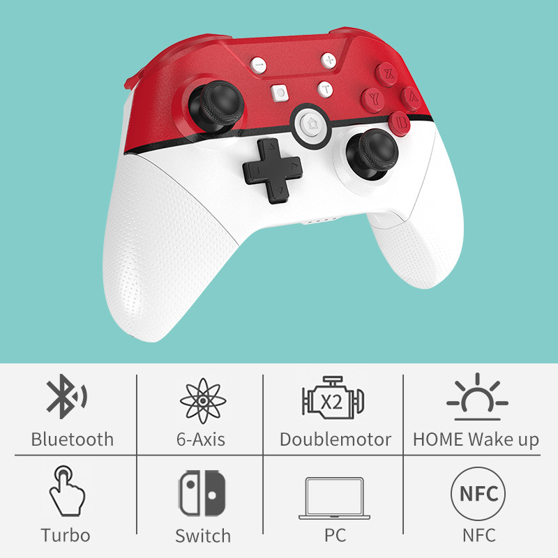Controler de joc wireless Bluetooth AOLION pentru controler wireless Nintendo Switch Pro cu joystick-uri NFC și 3D GamePad