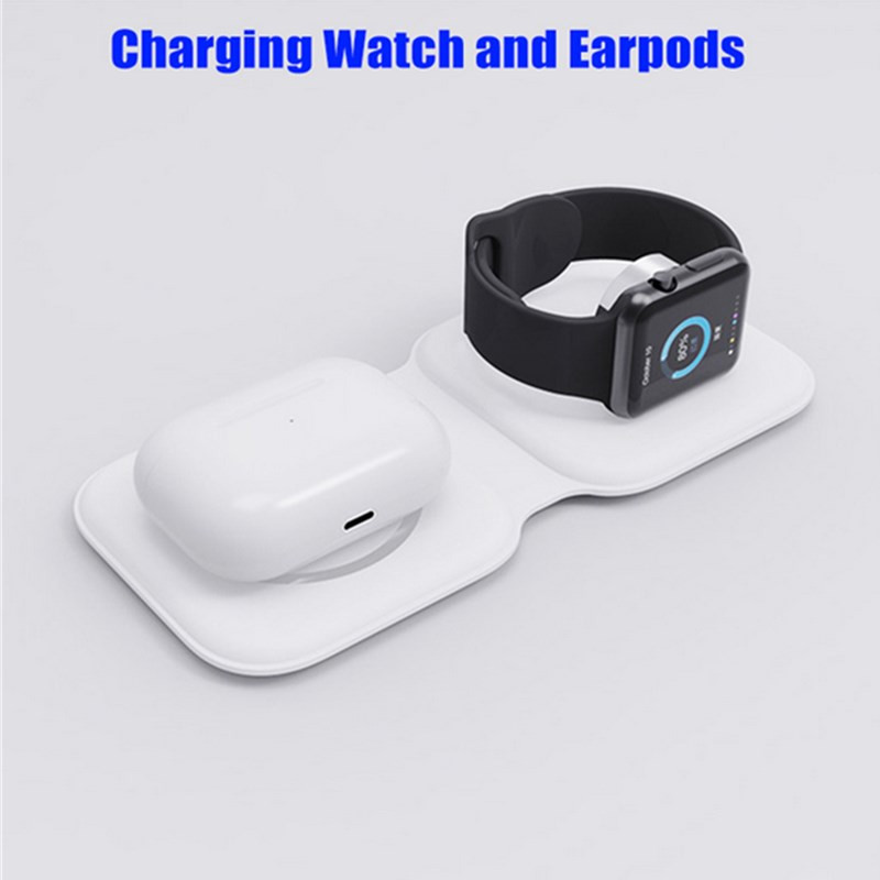 2 viename 15 W Fast Macsafe Duo skirtas iPhone Apple Watch Airpods Macsafe įkrovimo stotis Sulankstomas magnetinis saugus belaidžių įkroviklių padėklas