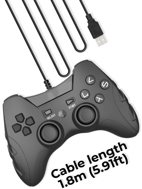 DATA FROG Dual Vibration Wired PC Game Controller USB Android Joystick