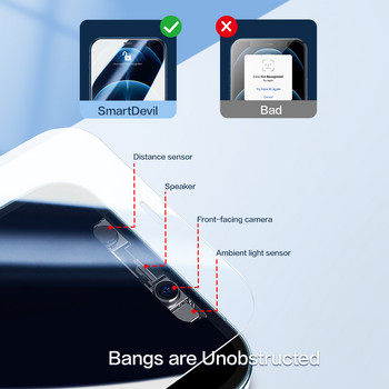 SmartDevil Blue-ray закалено стъкло за iPhone 13 Pro Max Mini 14 Plus Универсален протектор за екран за 13/14/13Pro，13ProMax/14Plus