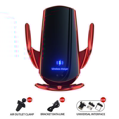 100W bežični punjač za automobil, magnetski, automatski držač za telefon za auto, za iPhone 14 13 12 Samsung infracrveno indukcijsko brzo punjenje