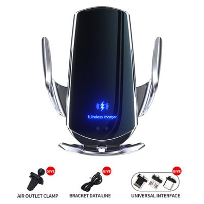 100W bežični punjač za automobil, magnetski, automatski držač za telefon za auto, za iPhone 14 13 12 Samsung infracrveno indukcijsko brzo punjenje