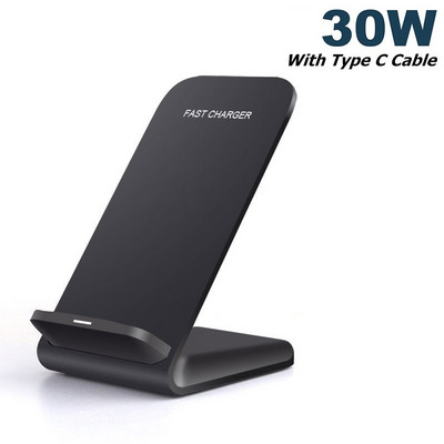 30 W vezeték nélküli töltőállvány iPhone 14 13 12 11 Pro MAX XS XR X 8 Samsung S20 S21 S22 gyorstöltő dokkolóállomáshoz telefontöltőhöz