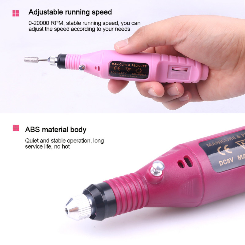 Elektromos körömfúró készlet lakk eltávolításához manikűr pedikűr 6db körömreszelő csiszolószalagok gépi körömdíszítő toll felszerelései