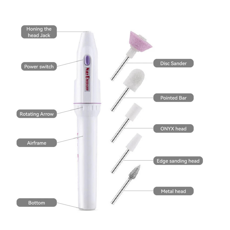 5 viename Profesionalus MINI elektrinis nagų gręžimo rinkinys Manikiūras Pedikiūras Šlifavimas Poliravimas Nagų dailės Šlifavimo Dildžių Rašiklio įrankiai