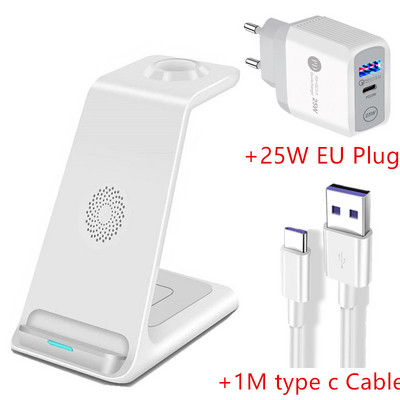 20 W Qi belaidžio įkroviklio stovas skirtas iPhone 14 13 12 11 XR 8 Apple Watch 3 viename įkrovimo doko stotis, skirta Airpods Pro iWatch 7